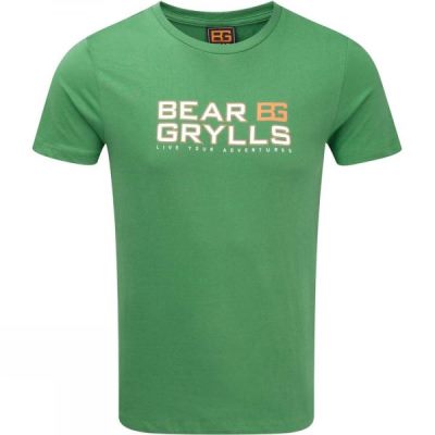 Tee Bear Grylls Clothing Bear Graphic Hombre Verde - Chile MDV726148